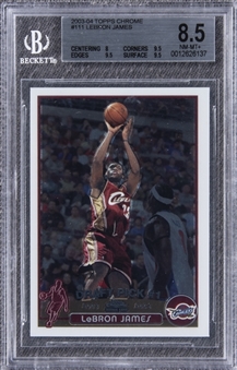 2003-04 Topps Chrome #111 LeBron James Rookie Card - BGS NM-MT+ 8.5